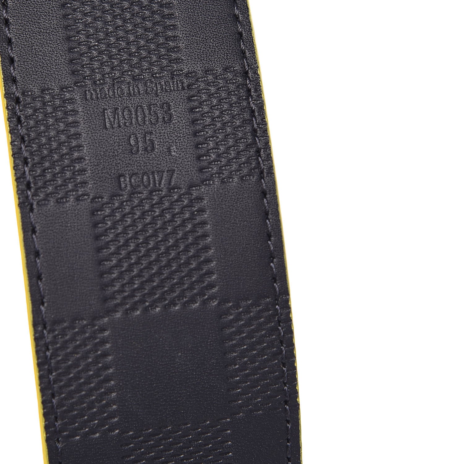 Louis Vuitton Damier Cobalt Infini Reversible Belt 95 38 Yellow 6 of 7