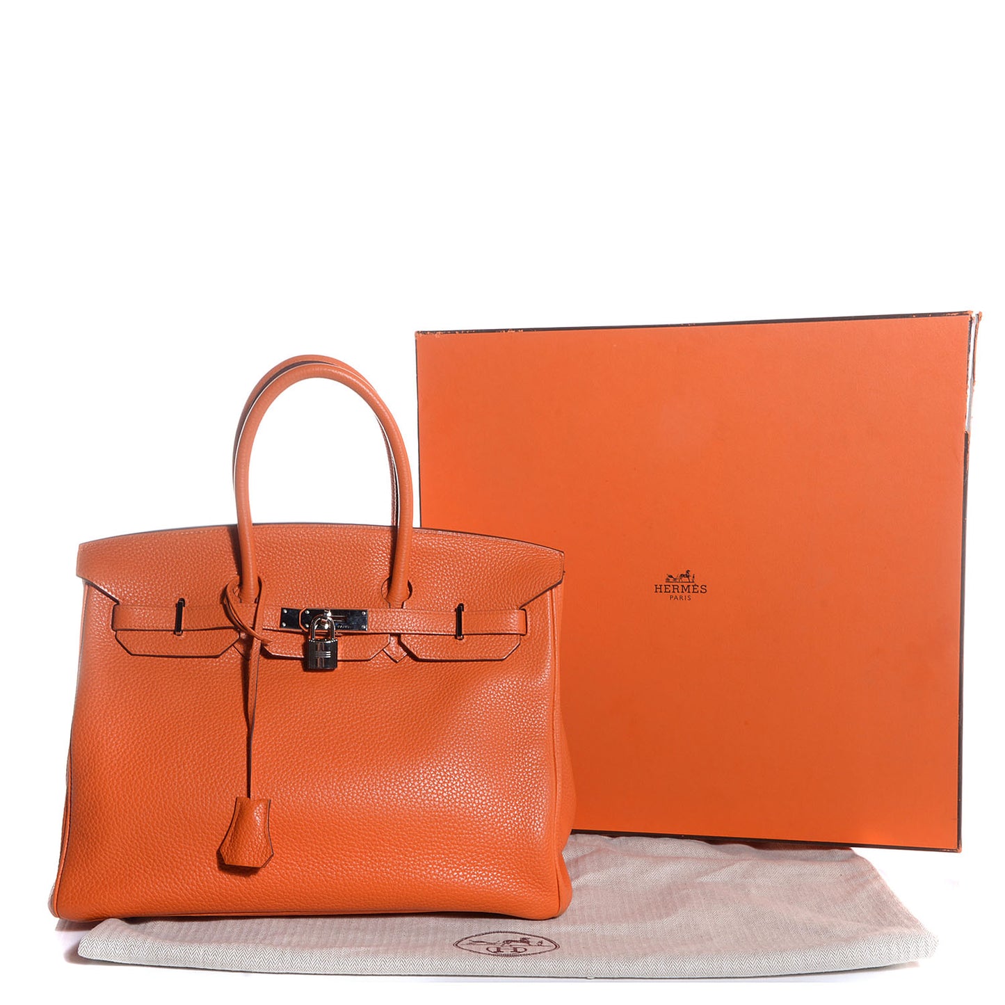 Taurillon Clemence Birkin 35 Orange