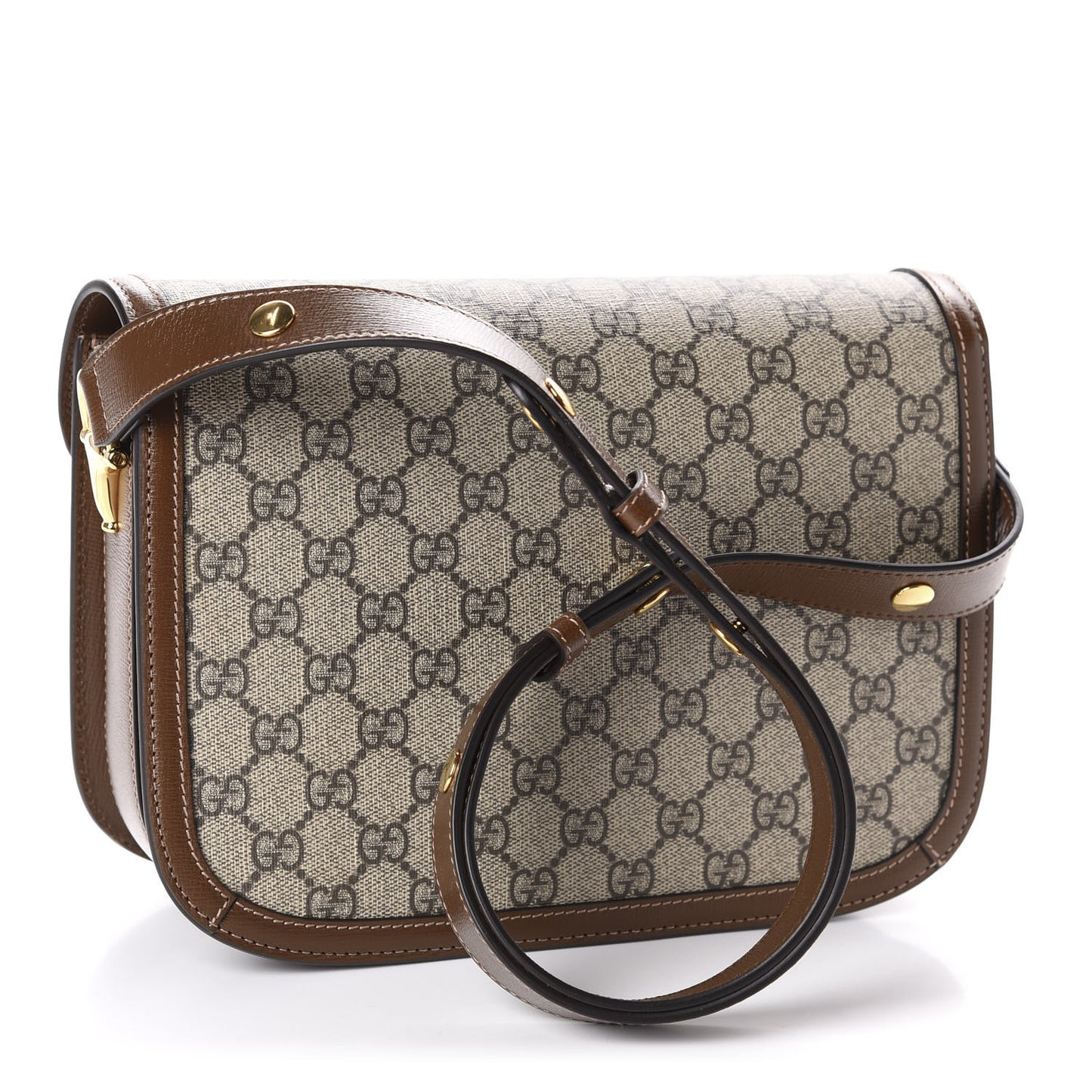 GG Supreme Monogram Horsebit 1955 Shoulder Bag Beige Brown Sugar