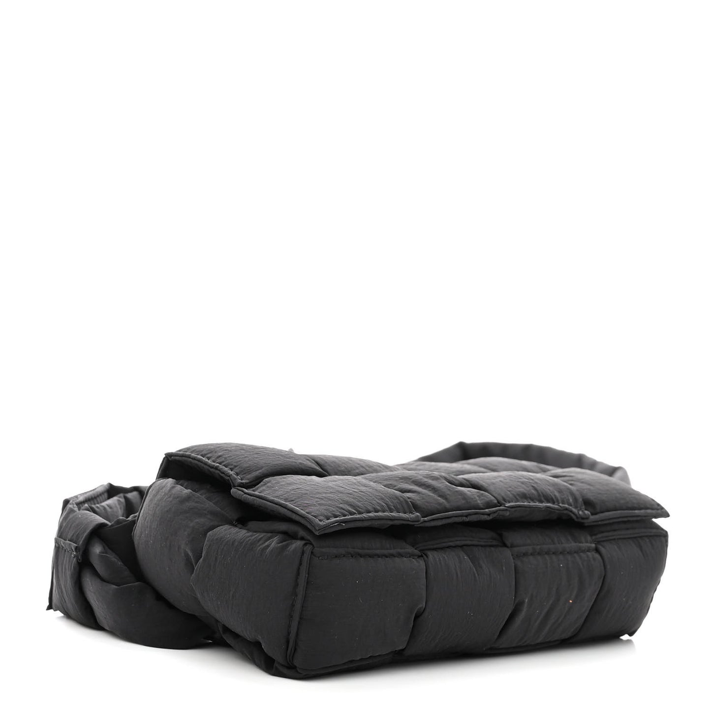 Nylon Intrecciato Padded Tech Mini Cassette Belt Bag Black