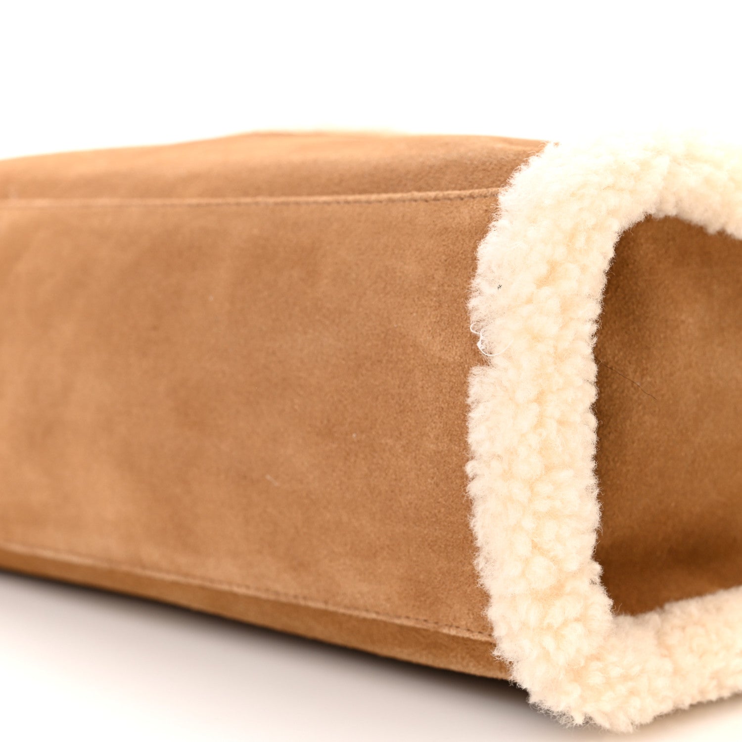 Telfar X UGG Suede Shearling Medium Shopping Bag Chestnut 9 of 10