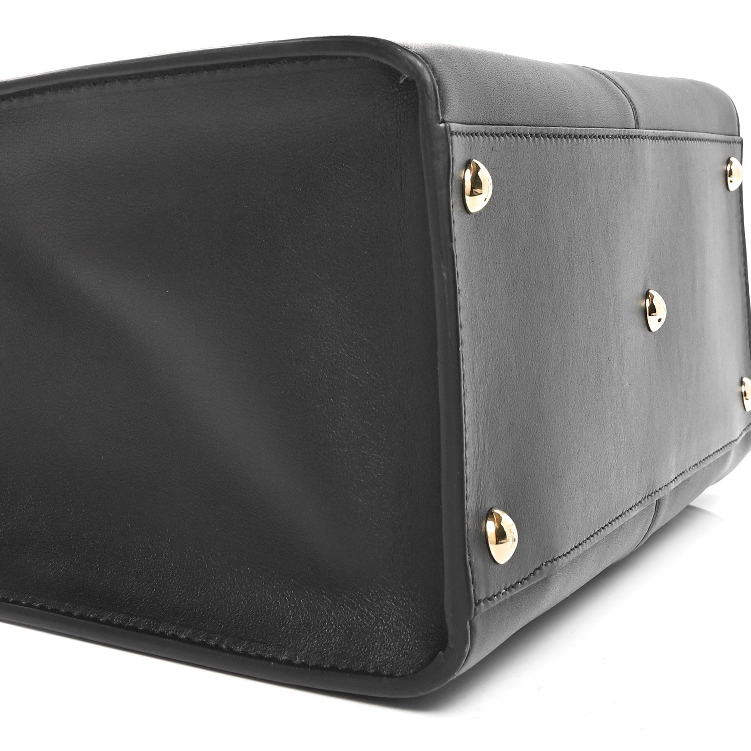 Fendi Vitello Seta Glazed Fabric FF 1974 Medium Peekaboo X-Lite Black Mogano Panna 8 of 9
