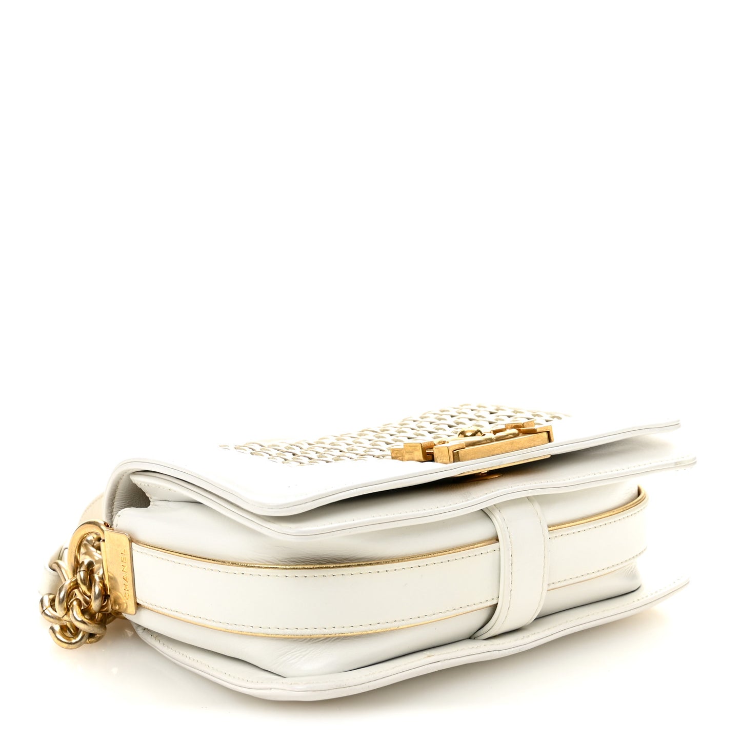 Sheepskin Braided Small Boy Reverso Flap White