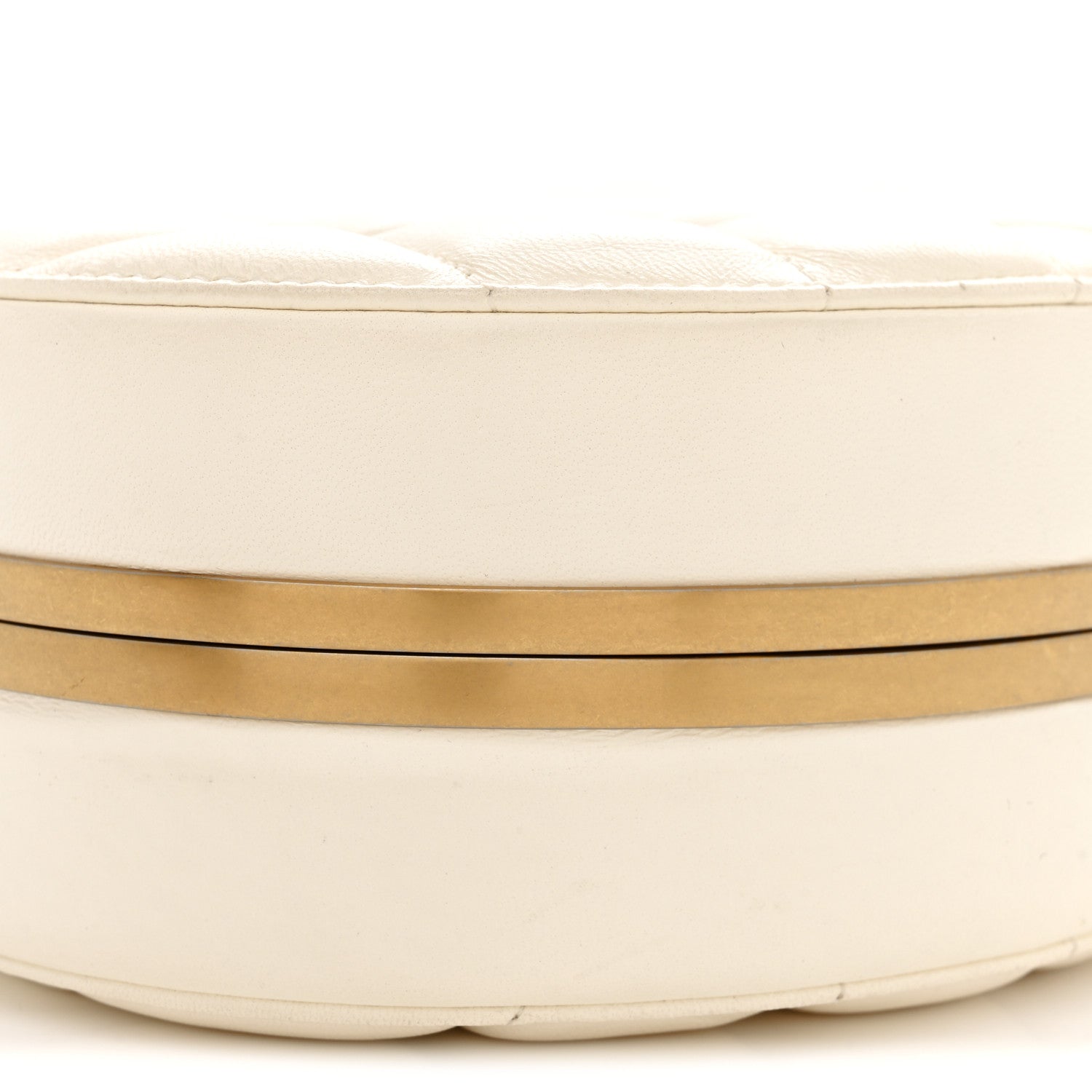 Chanel Lambskin Round Clutch With Chain White 9 of 11