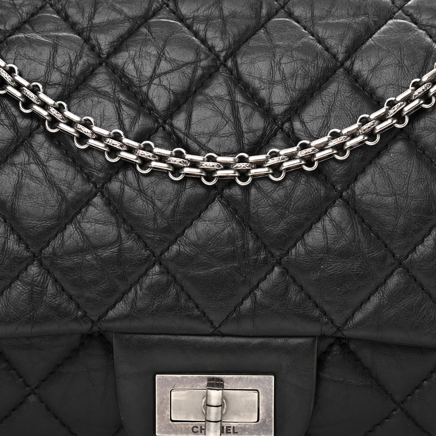Chanel Aged Calfskin Quilted 2.55 Reissue 226 Flap Black 8 of 10
