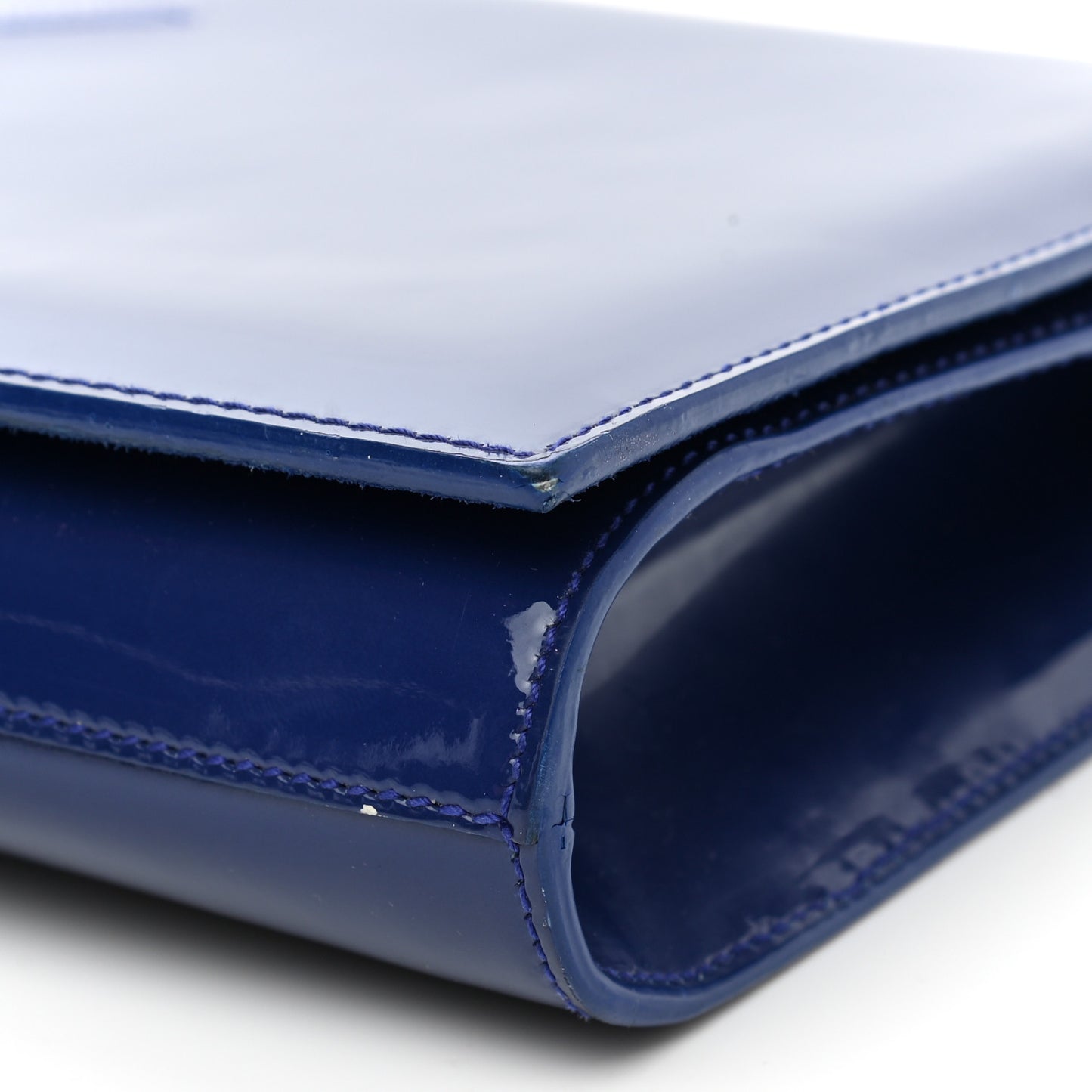 Patent Calfskin Monogram Large Belle De Jour Clutch Royal Blue