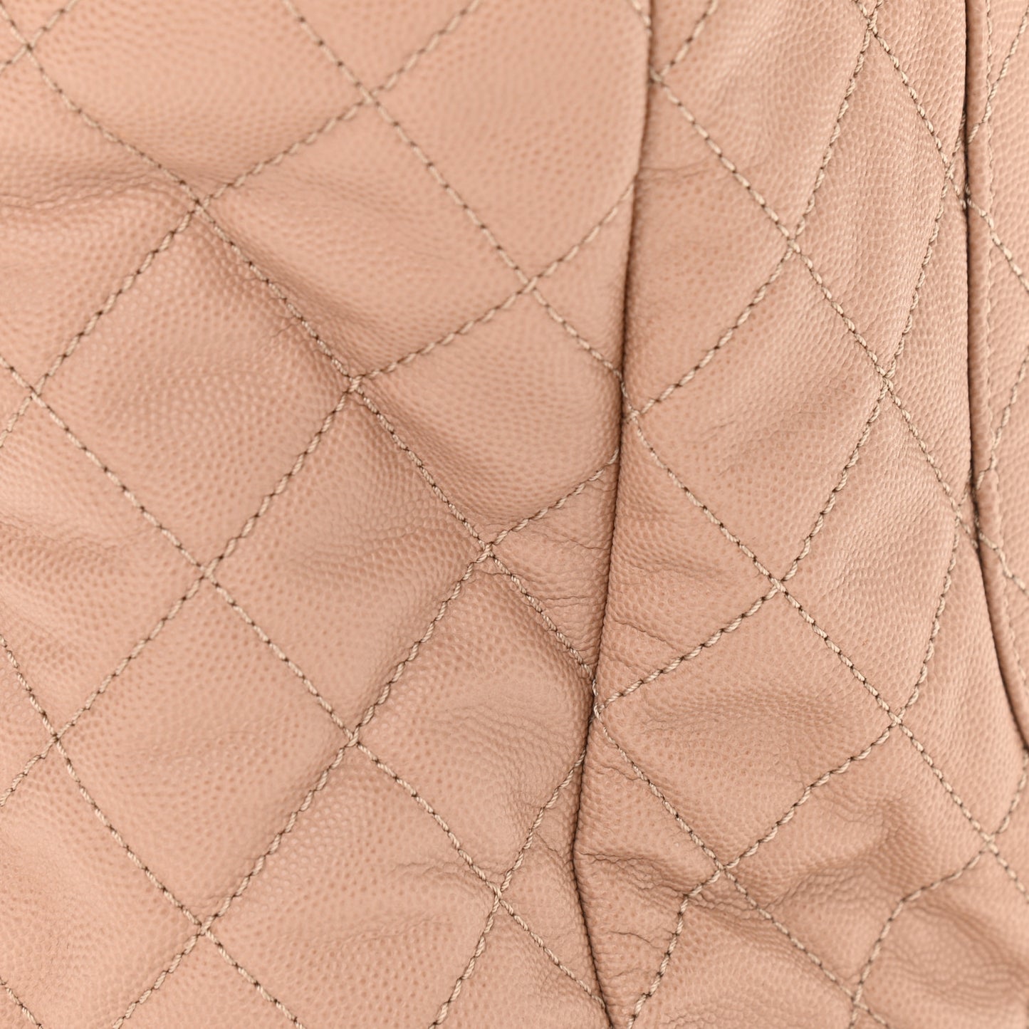 Caviar Quilted Large Coco Handle Shopping Tote Beige