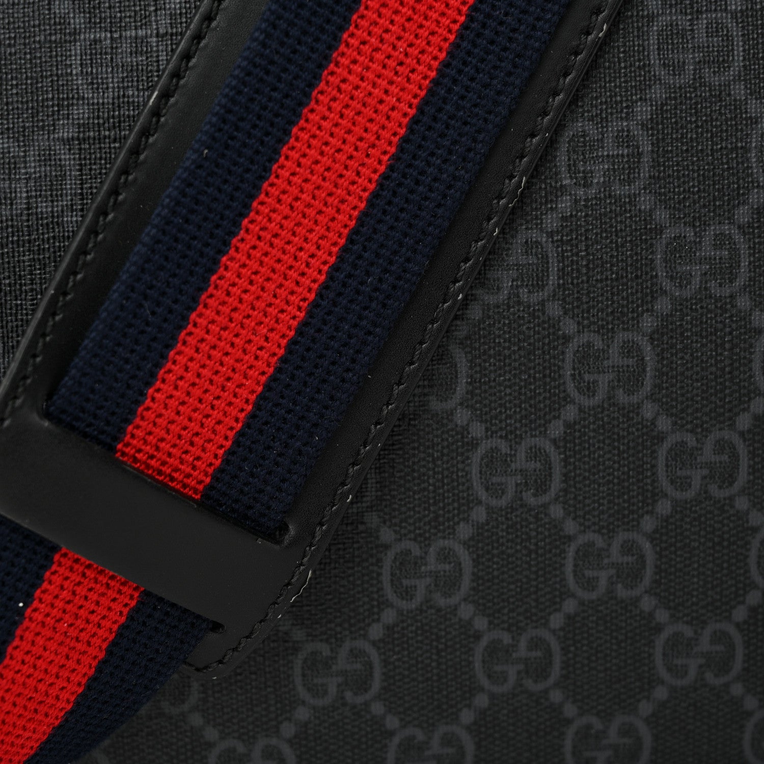 Gucci GG Supreme Monogram Web Messenger Diaper Bag Black Grey 14 of 14