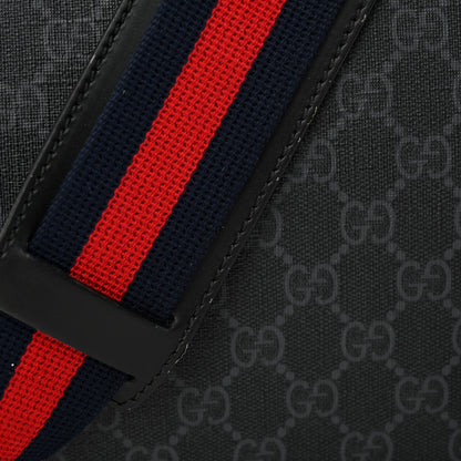 Gucci GG Supreme Monogram Web Messenger Diaper Bag Black Grey 14 of 14