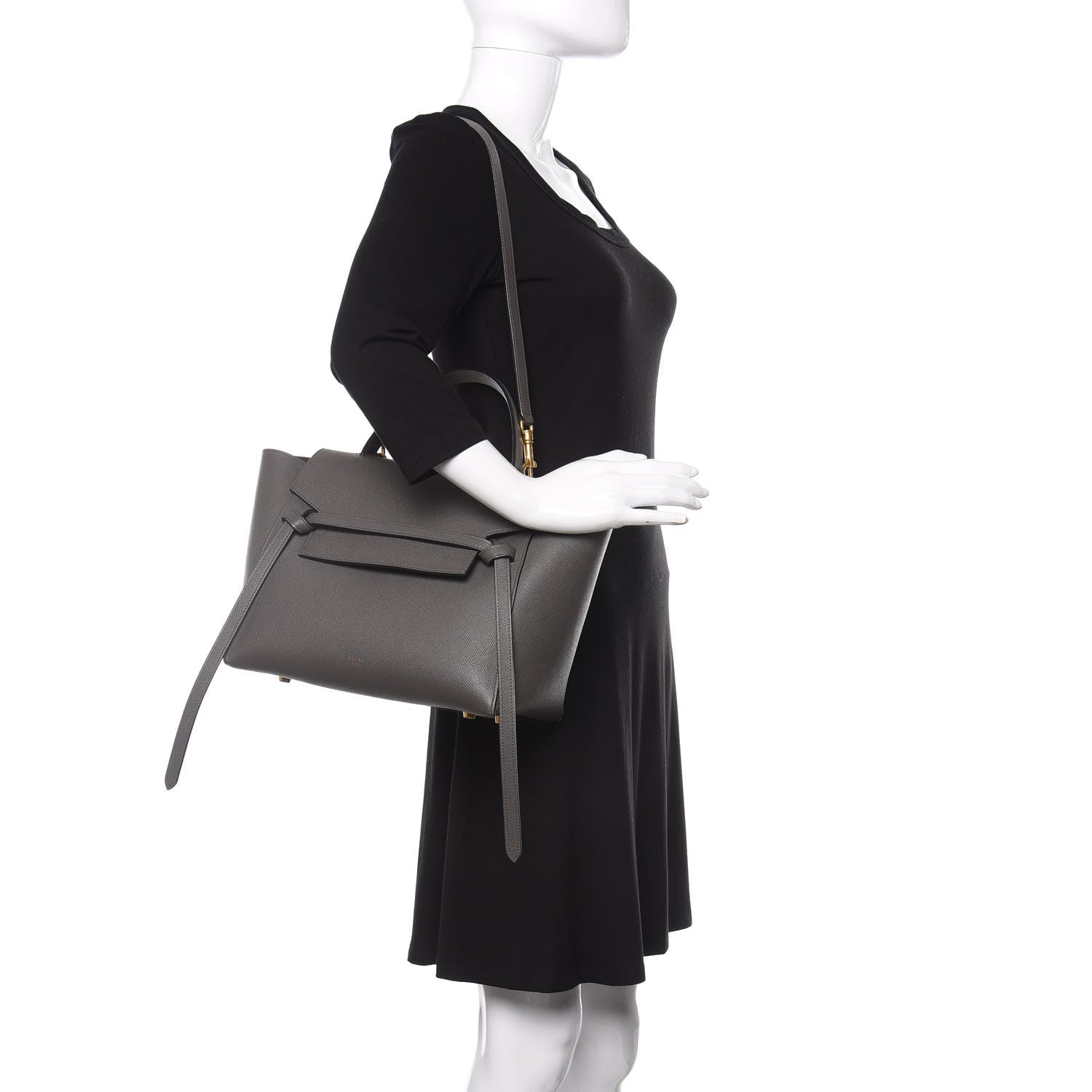 Celine Grained Calfskin Mini Belt Bag Grey 2 of 9