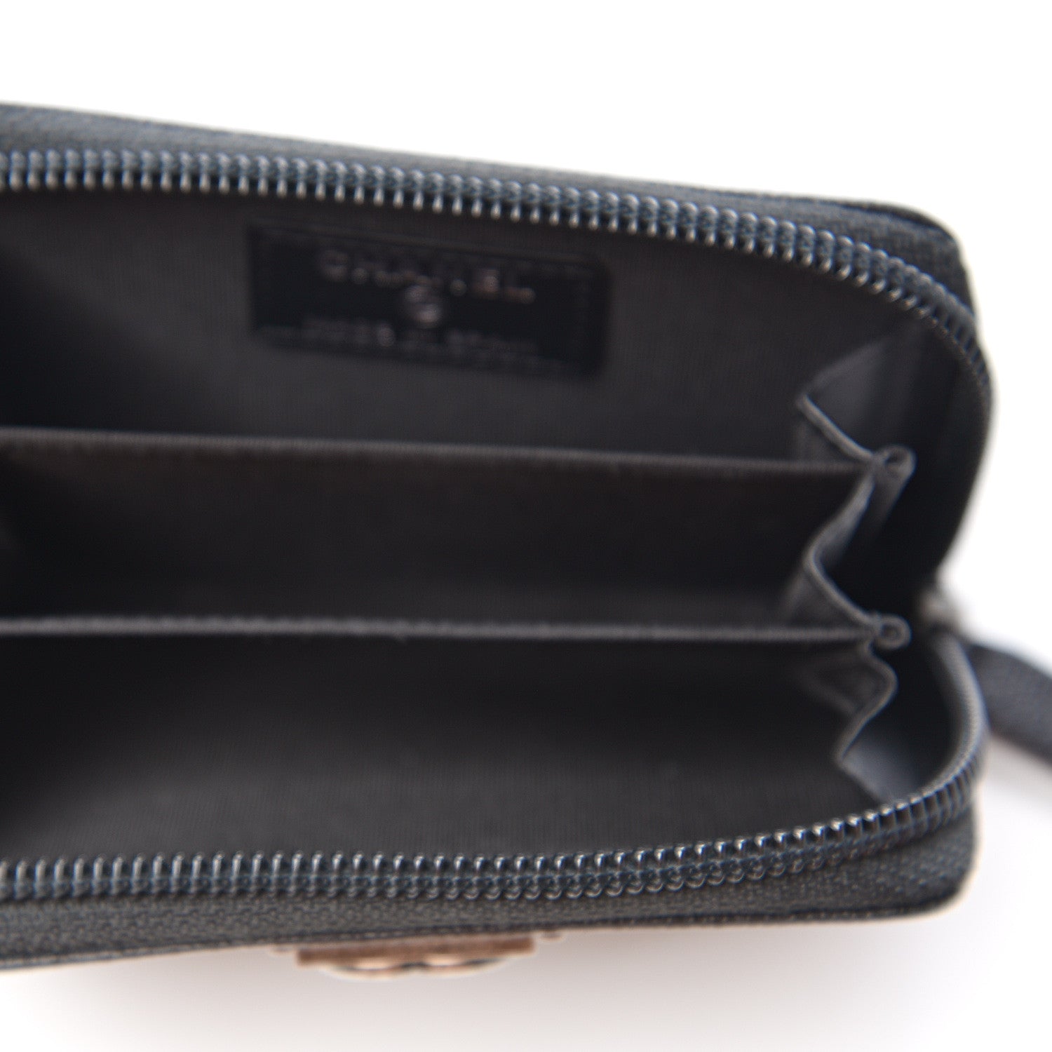 Chanel Caviar Quilted Boy Zip Around Coin Purse Wallet 4 of 6