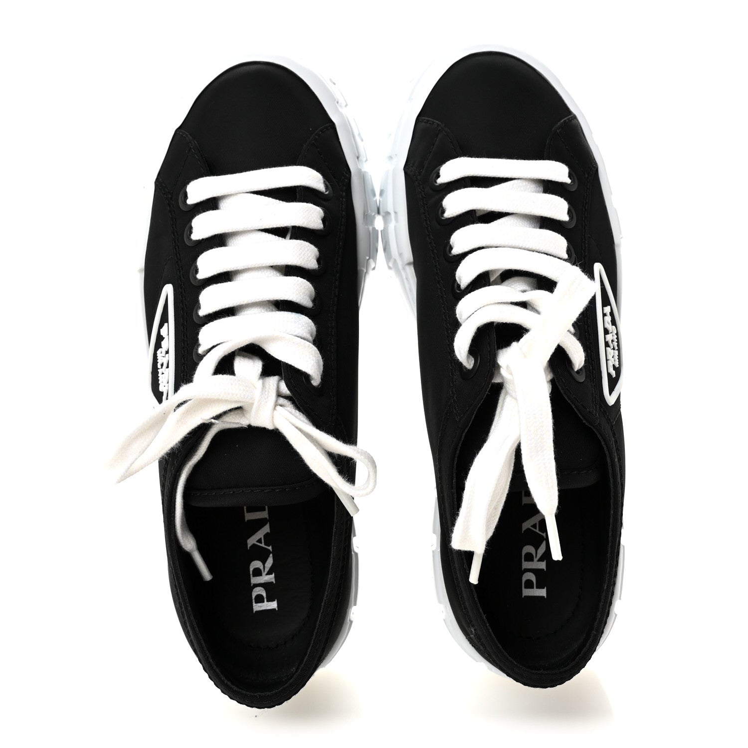 Prada Re-Nylon Gabardine Triangle Logo Double Wheel 50mm Sneakers 38 Black 2 of 10