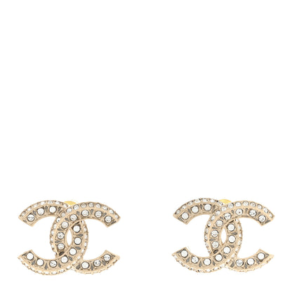Chanel Crystal CC Earrings Light Gold 1 of 4