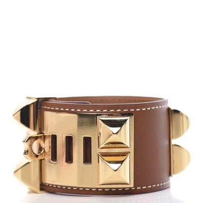 Hermes Barenia Collier de Chien CDC Bracelet S Fauve 3 of 6