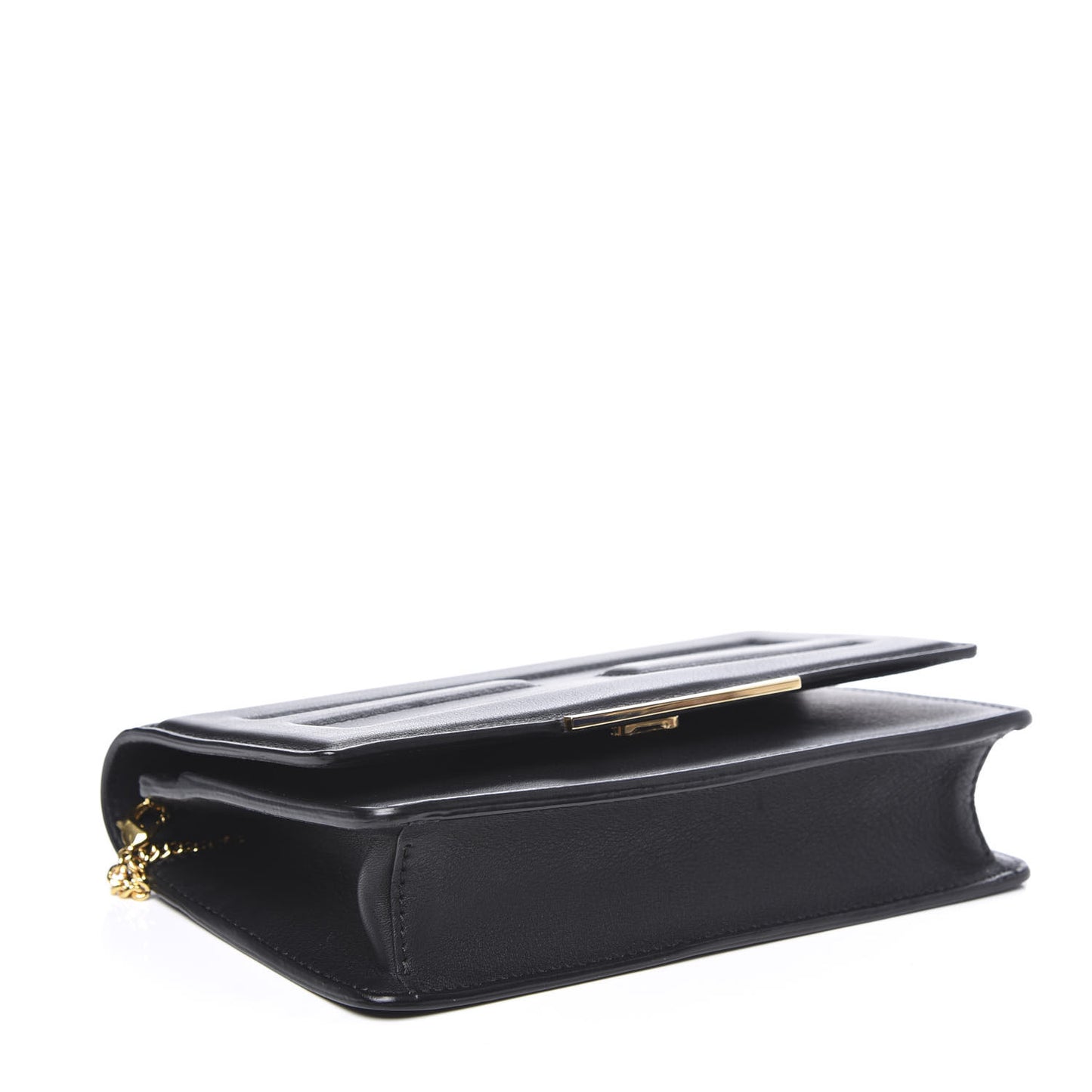 Vitello Flamingo Tube Wallet on Chain Black