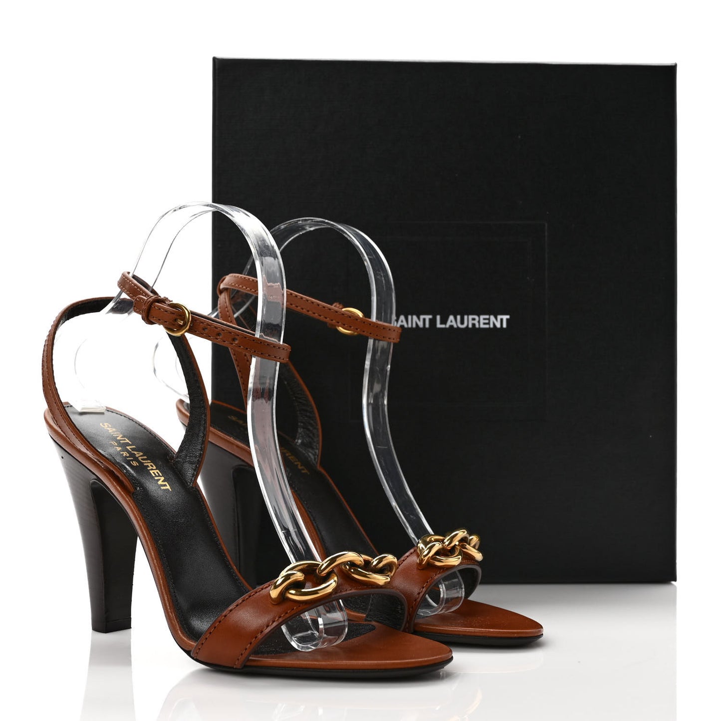 Le Maillon 95 Ankle Strap Sandals 38 Caramel