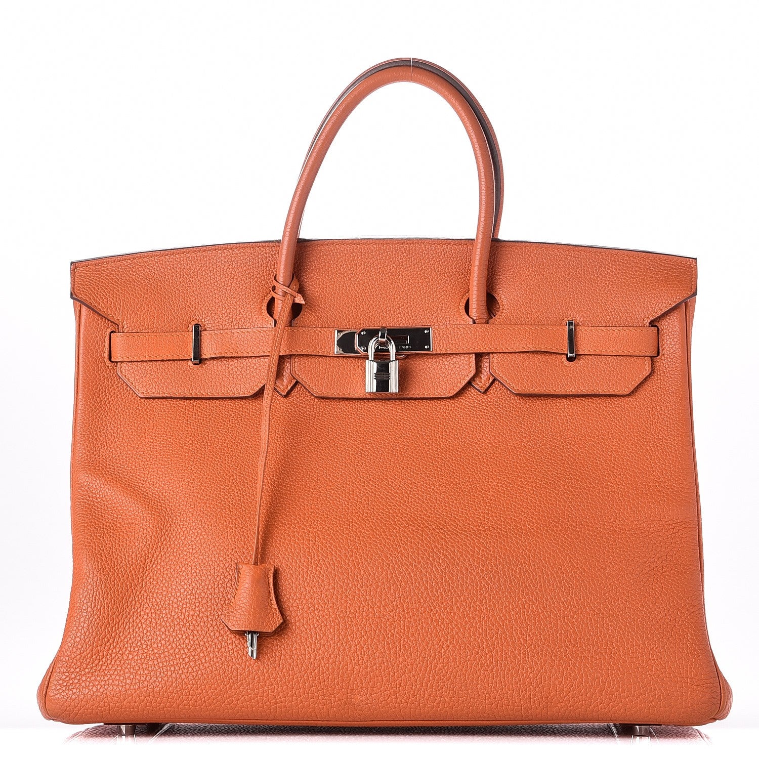 Hermes Taurillon Clemence Birkin 40 Orange 1 of 35
