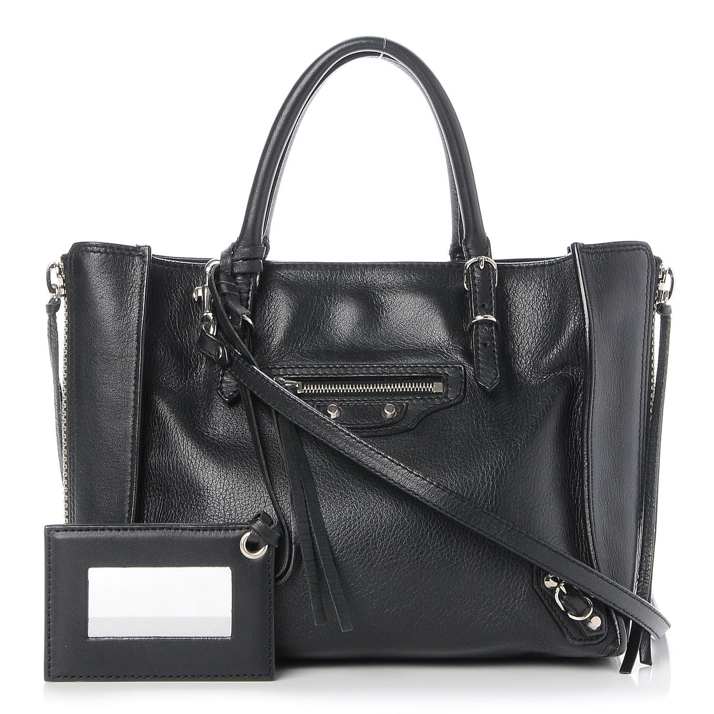 Calfskin Papier Mini A4 Tote Black