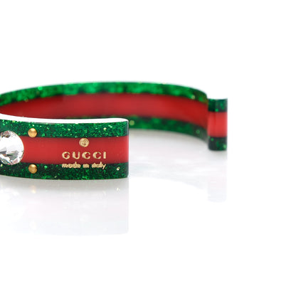 Gucci Crystal Web Cuff 16 Green Red 4 of 6
