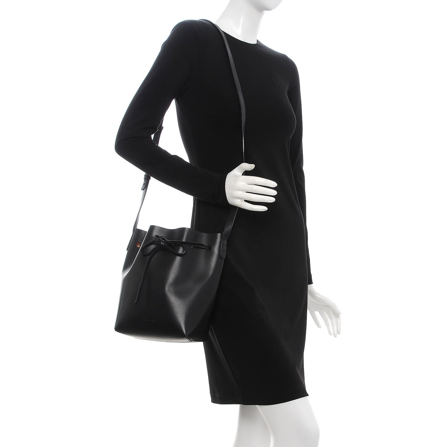 Calfskin Mini Bucket Bag Black
