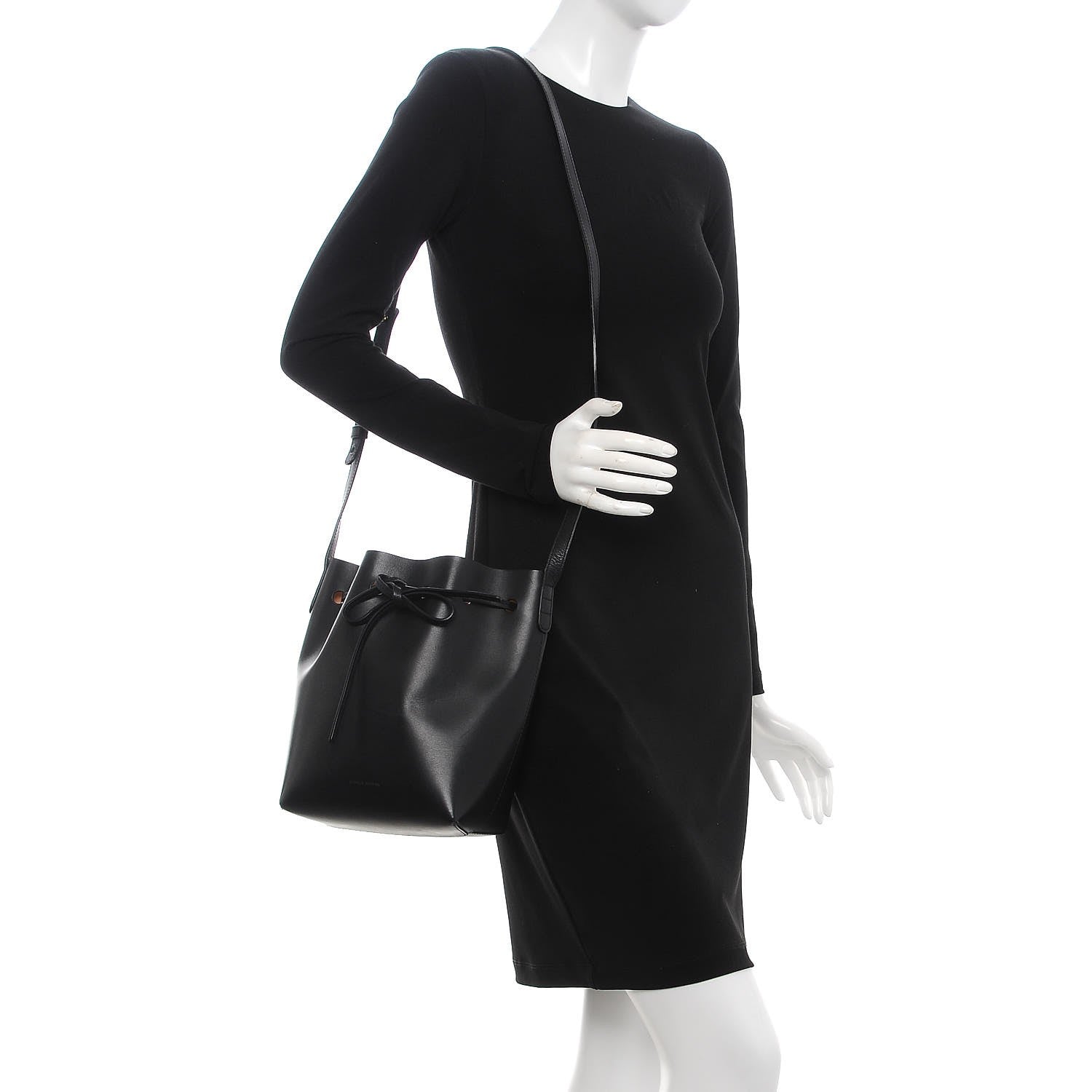 Mansur Gavriel Calfskin Mini Bucket Bag Black 2 of 11