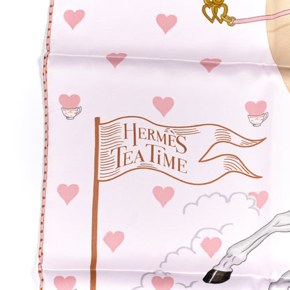 Hermes Silk Hermes Tea Time Scarf 70 Rose Pale Beige 5 of 6