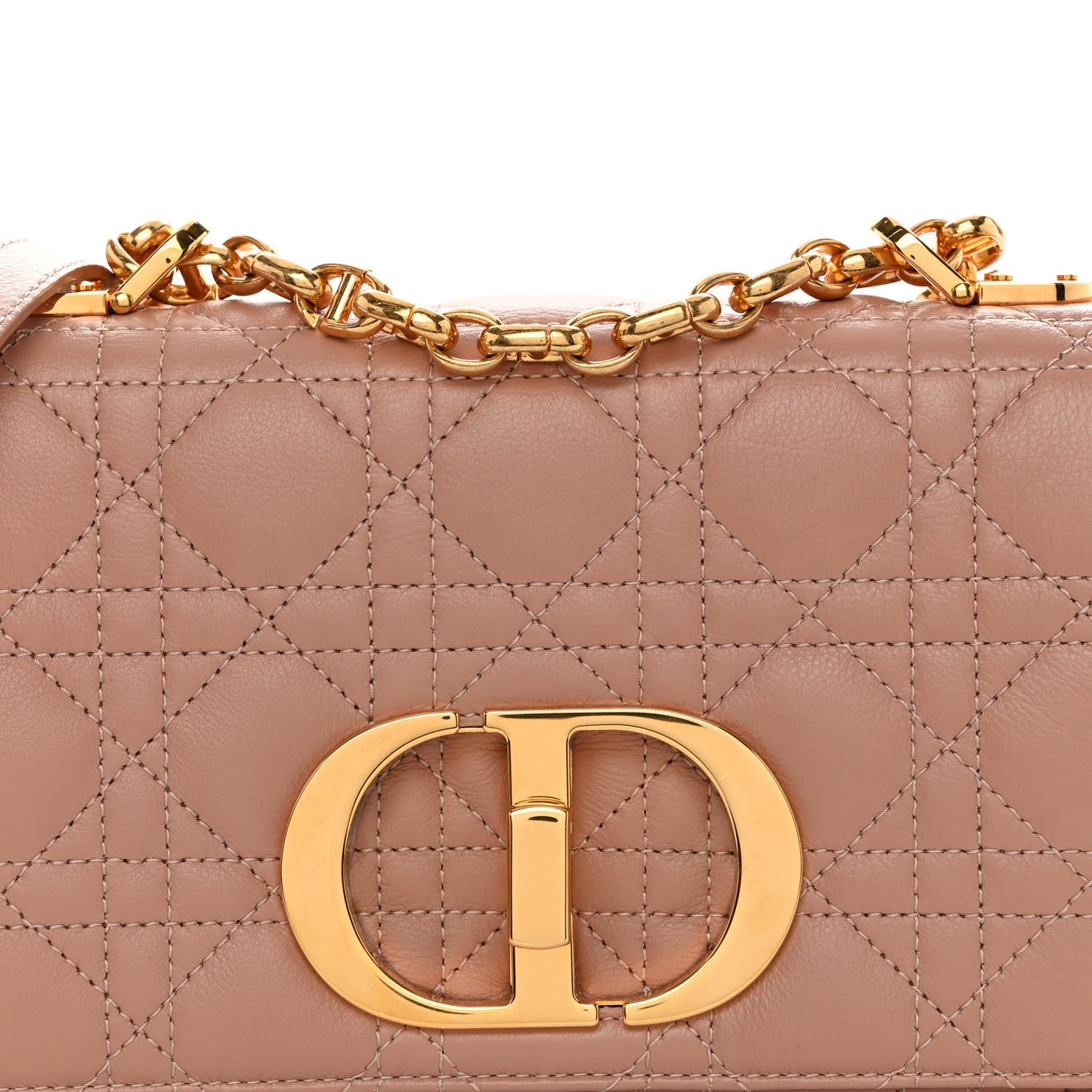Calfskin Cannage Small Caro Bag Rose De Vents