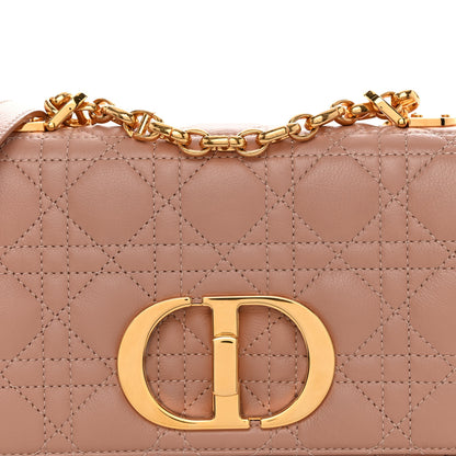 Christian Dior Calfskin Cannage Small Caro Bag Rose De Vents 8 of 10