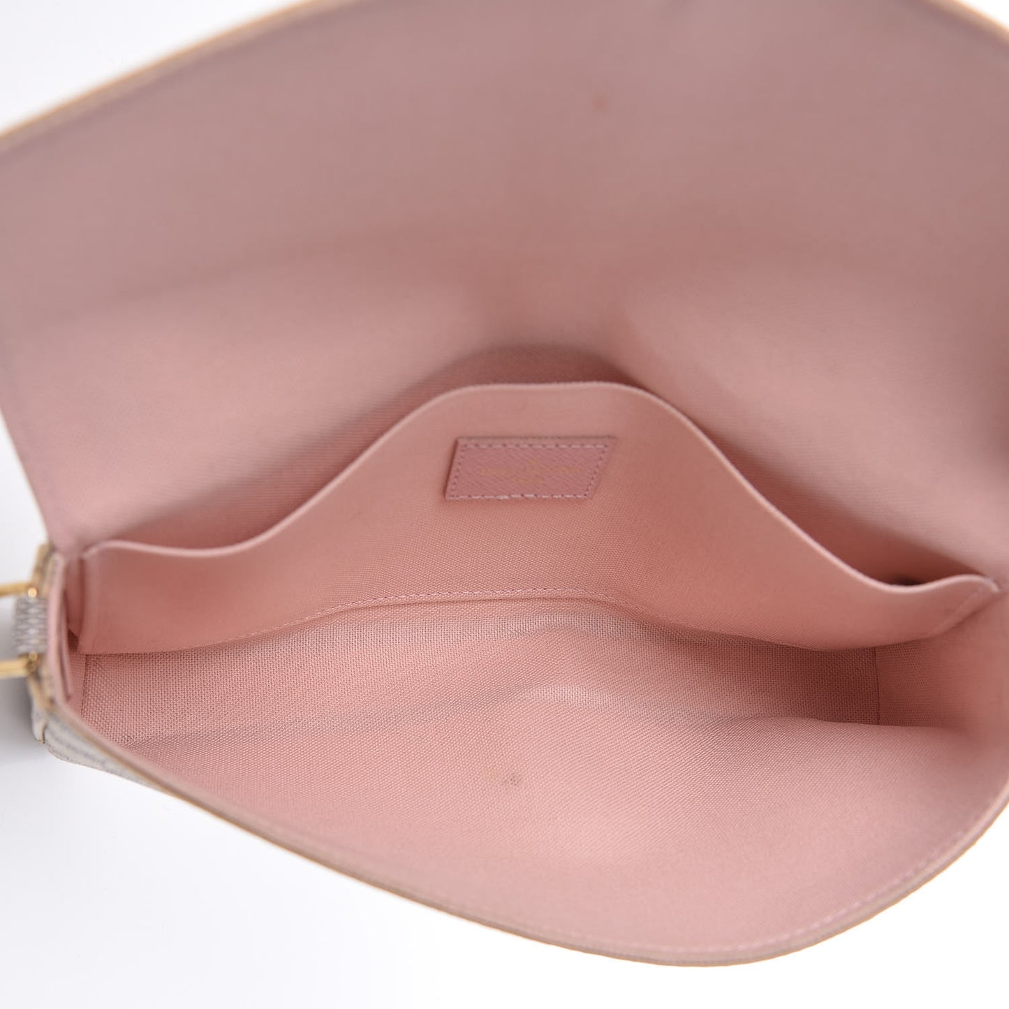 Damier Azur Pochette Felicie Chain Wallet Rose Ballerine