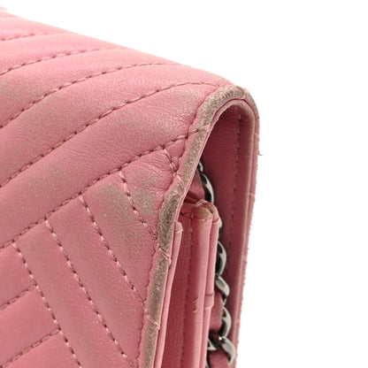 Chanel Lambskin Quilted CC Crossing Wallet On Chain WOC Pink 19 of 20