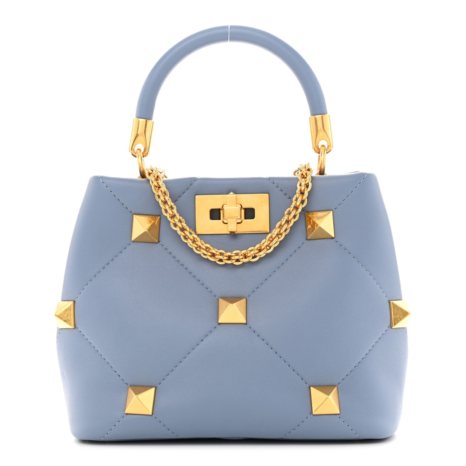 Valentino Garavani Nappa Small Roman Stud The Handle Bag Niagara 1 of 9