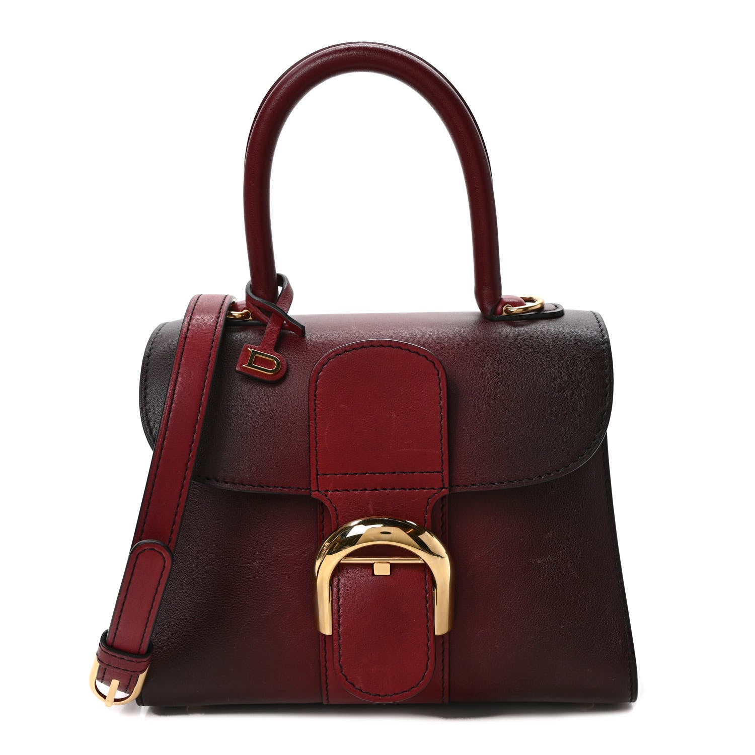 Delvaux Box Calfskin Mini Brillant Satchel Burgundy 1 of 11