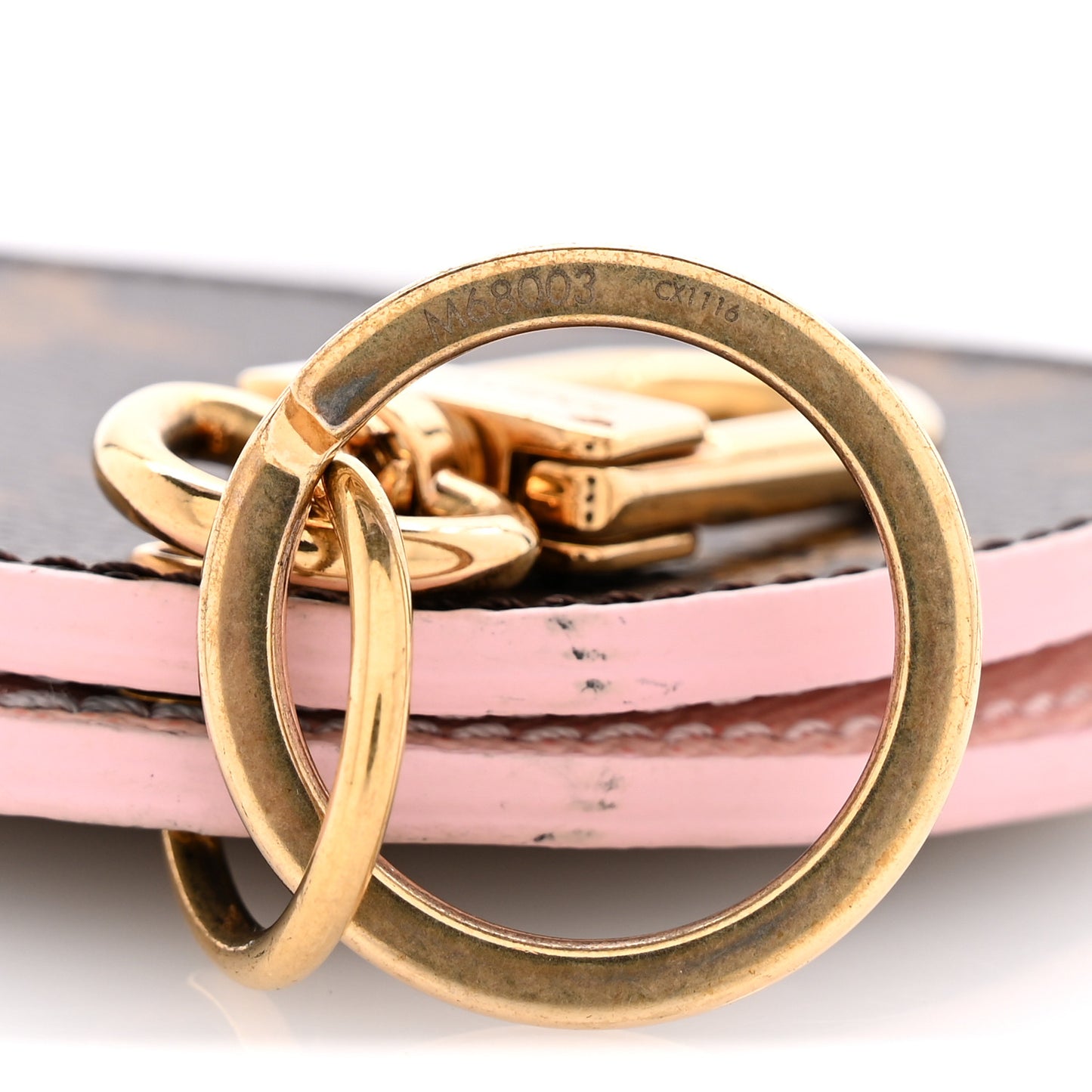 Monogram LV Mirror Bag Charm Key Holder Rose Ballerine