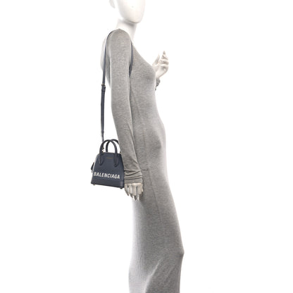 Balenciaga Signature Grained Calfskin Logo XXS Ville Top Handle Bag Gris Perle Fonce White 2 of 12