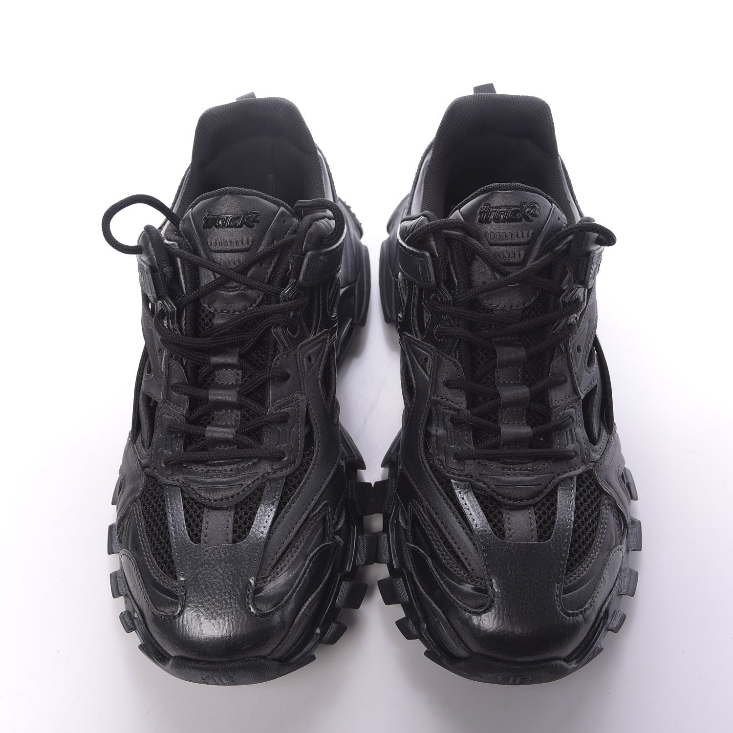 Balenciaga Rubber Mesh Pearlescent Mens Track.2 Open Sneakers 44 Black 6 of 10