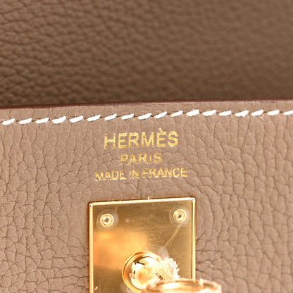 Hermes Togo Kelly Retourne 25 Etoupe 6 of 13