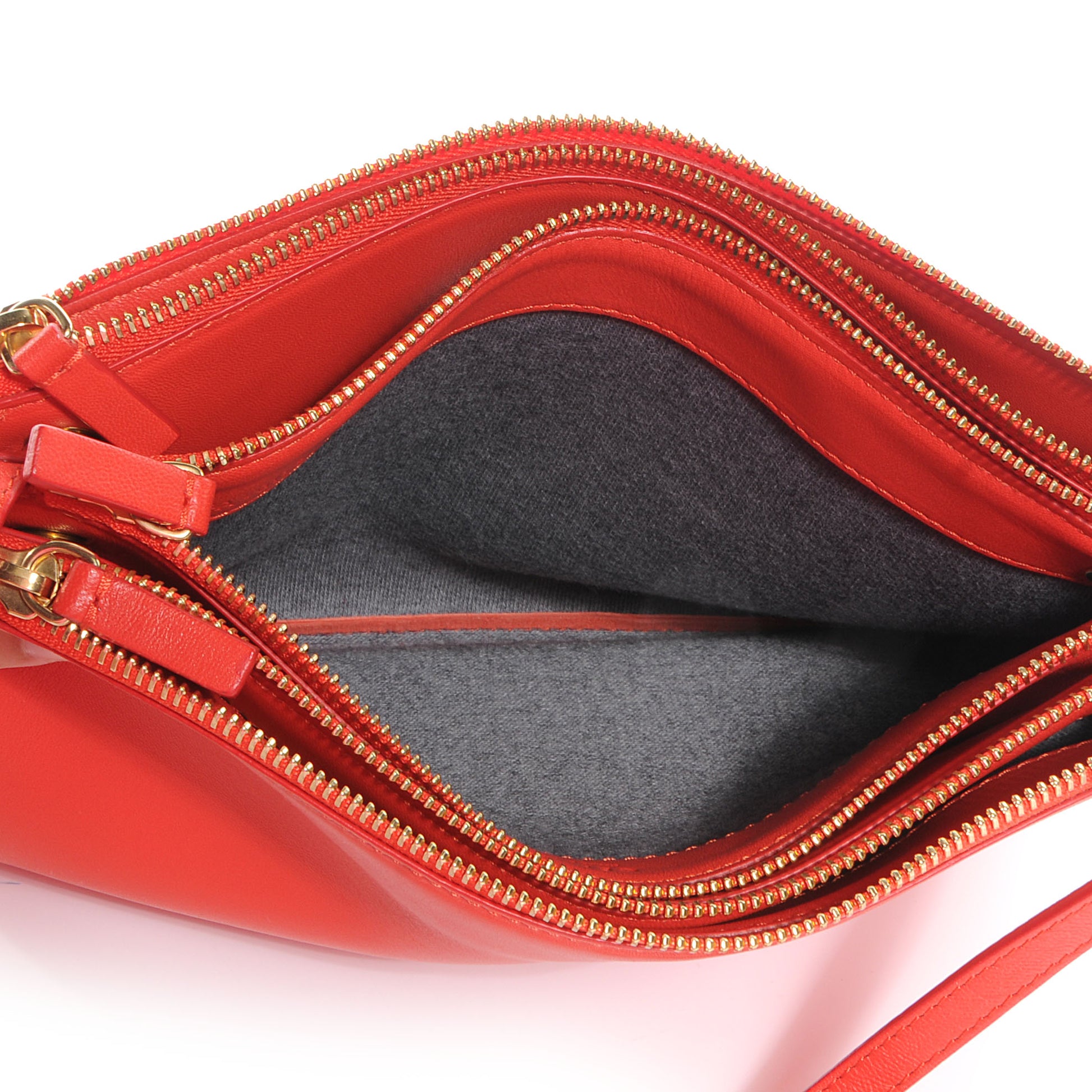 Celine Lambskin Large Trio Crossbody Bag Vermillion 5 of 8