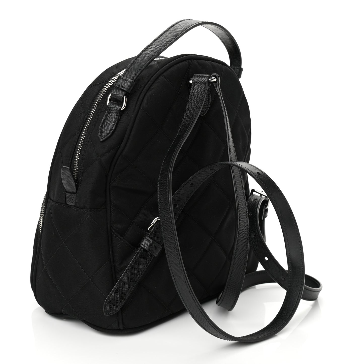 Nylon Tessuto Impuntu Quilted Backpack Black