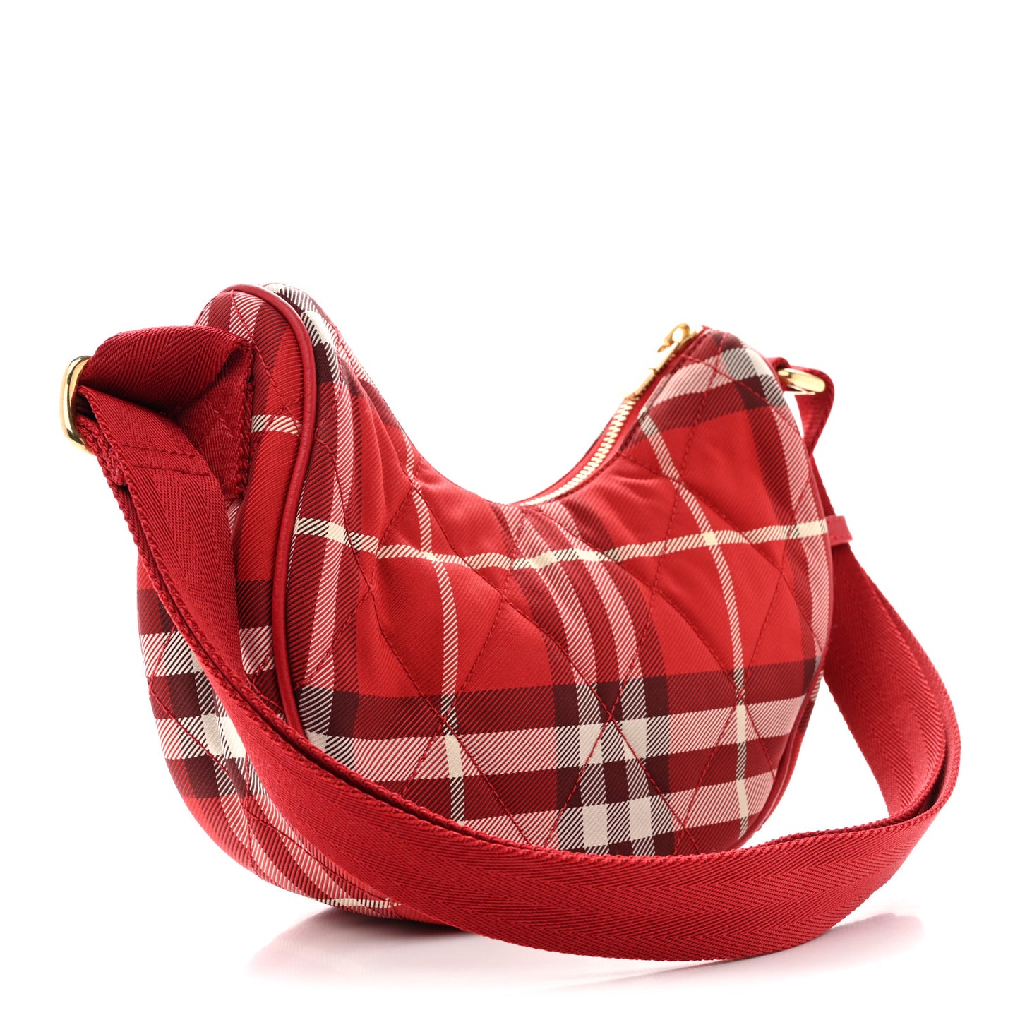 Nylon Horseshoe Crossbody Bag Crayon Red