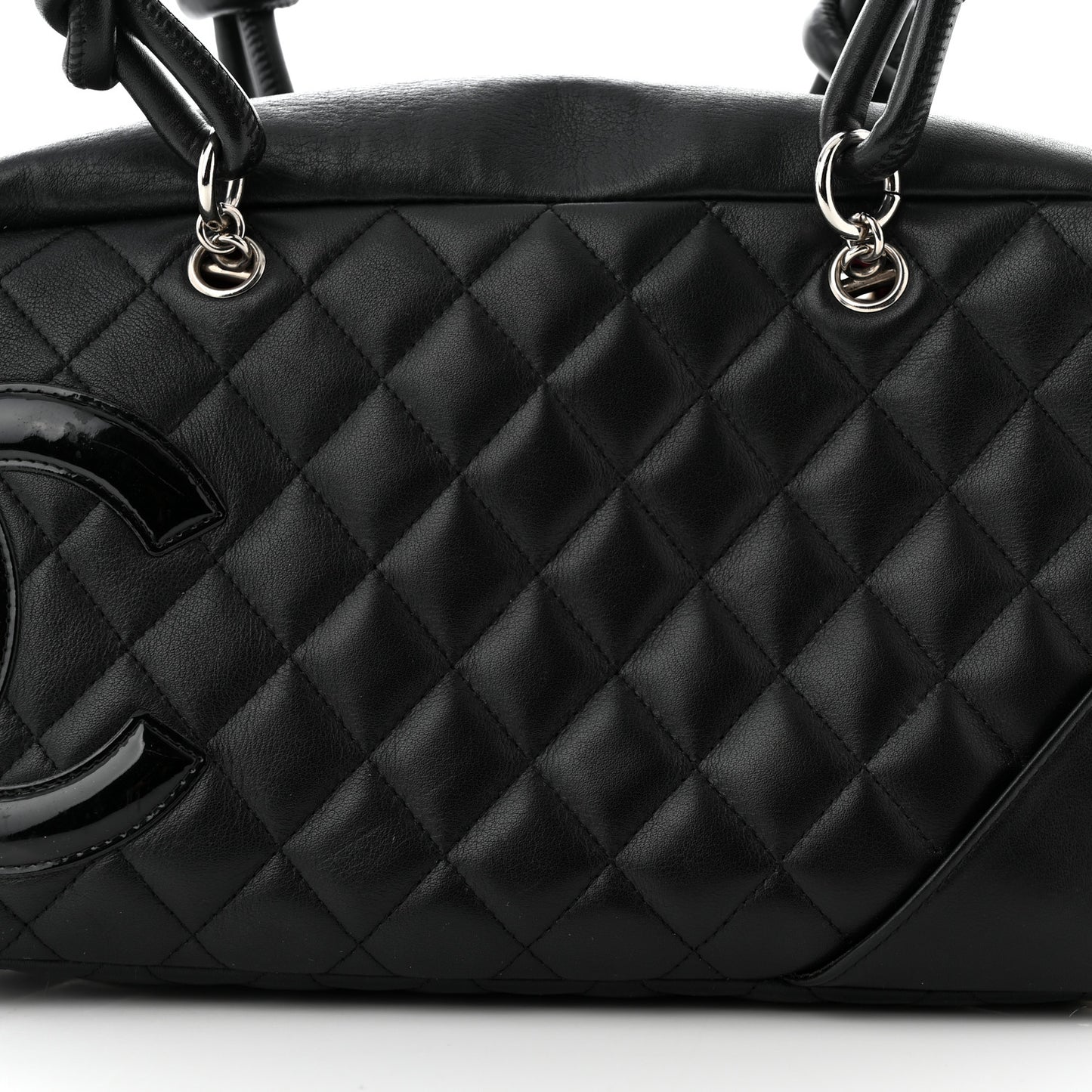 Calfskin Quilted Large Cambon Bowler Black