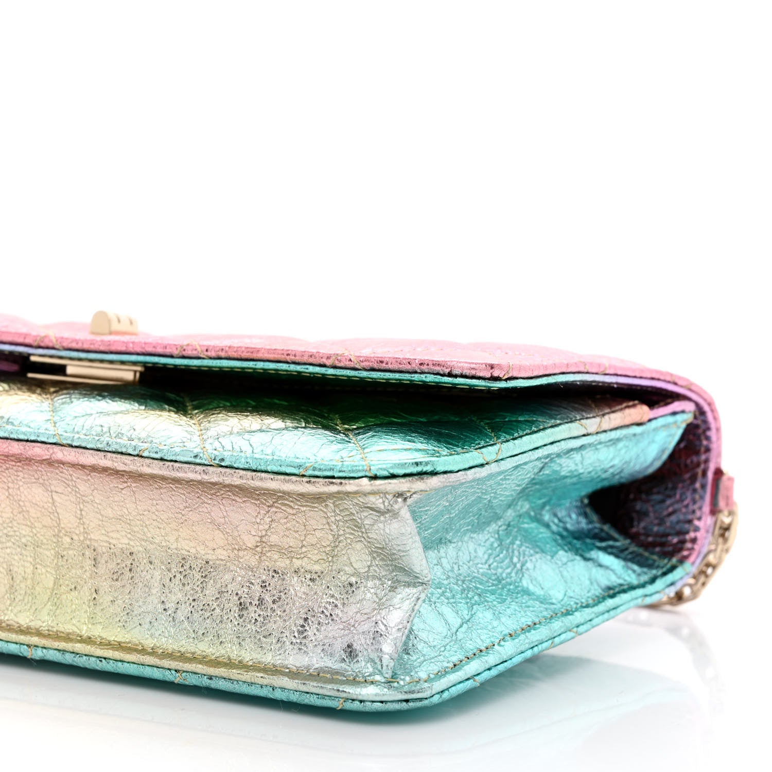 Chanel Metallic Goatskin Quilted 2.55 Reissue Wallet on Chain WOC Multicolor 11 of 11