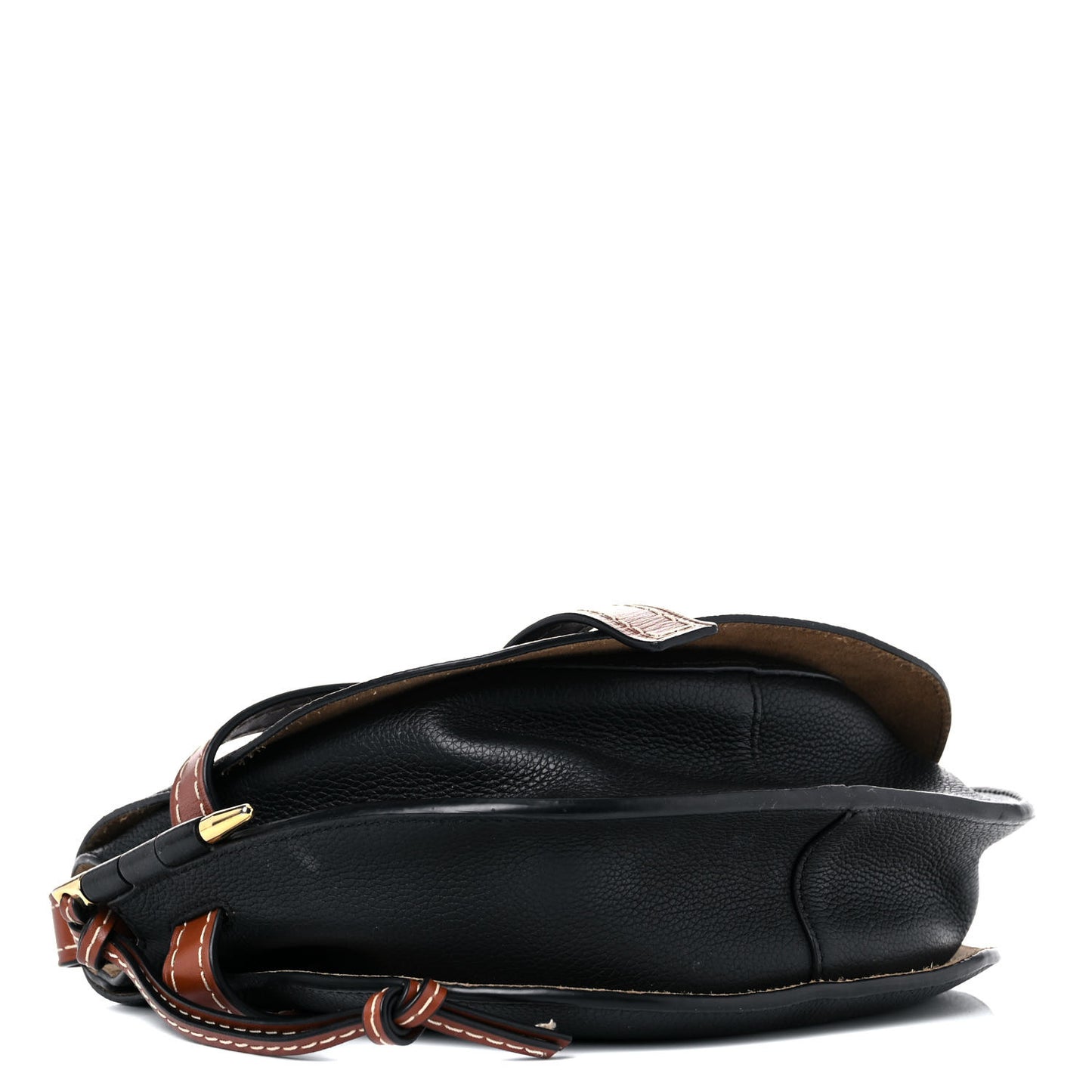 Grained Calfskin Small Gate Crossbody Bag Pecan Black