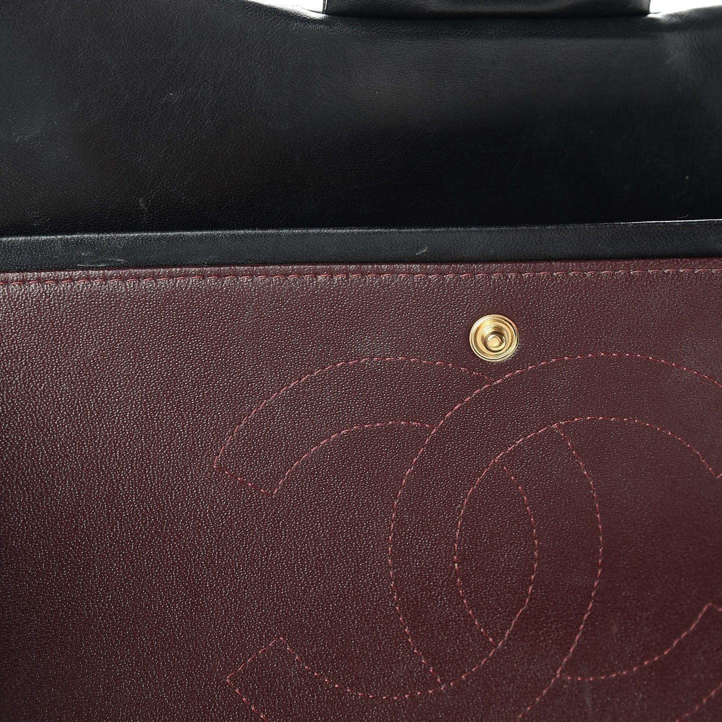 Lambskin Quilted Jumbo Double Flap Black