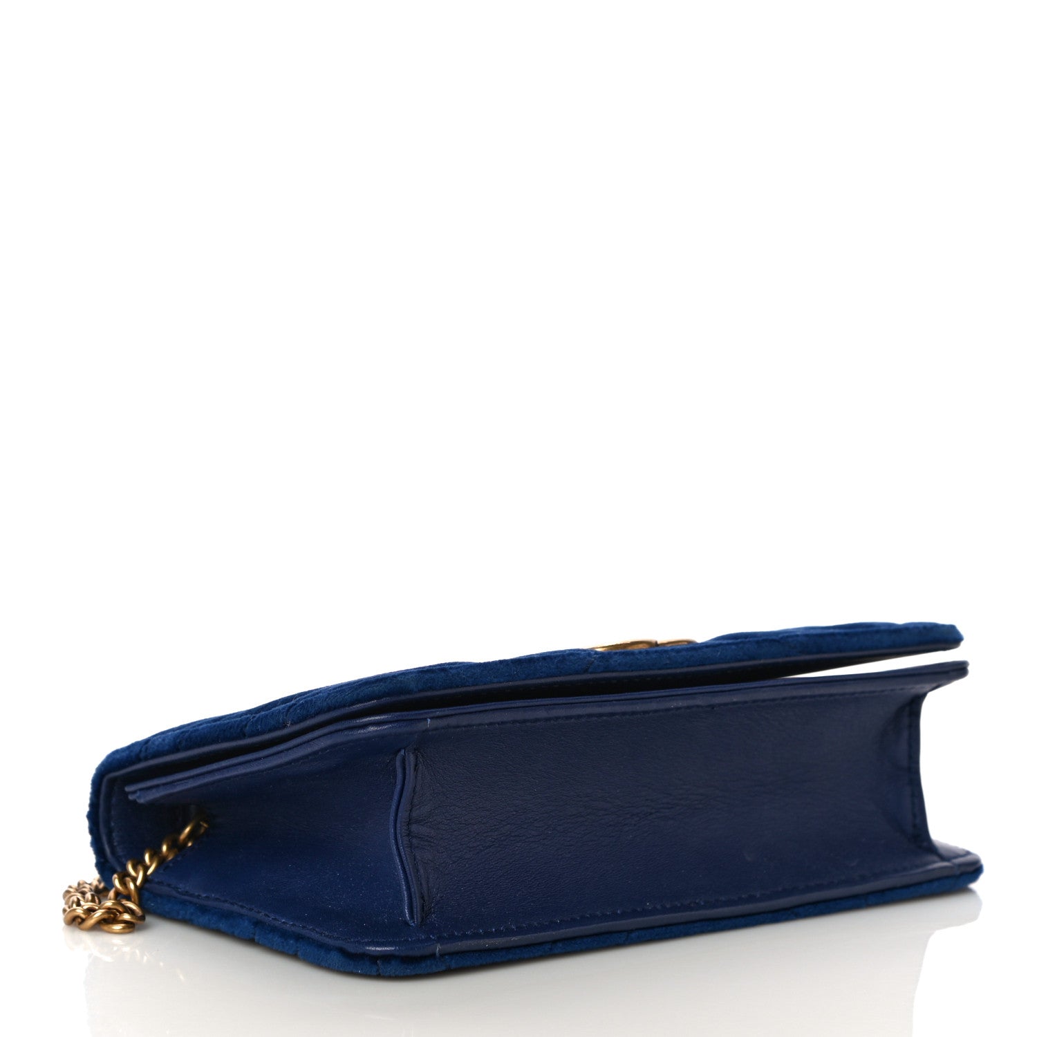 Gucci Velvet Matelasse GG Marmont Mini Bag Cobalt Blue 3 of 16