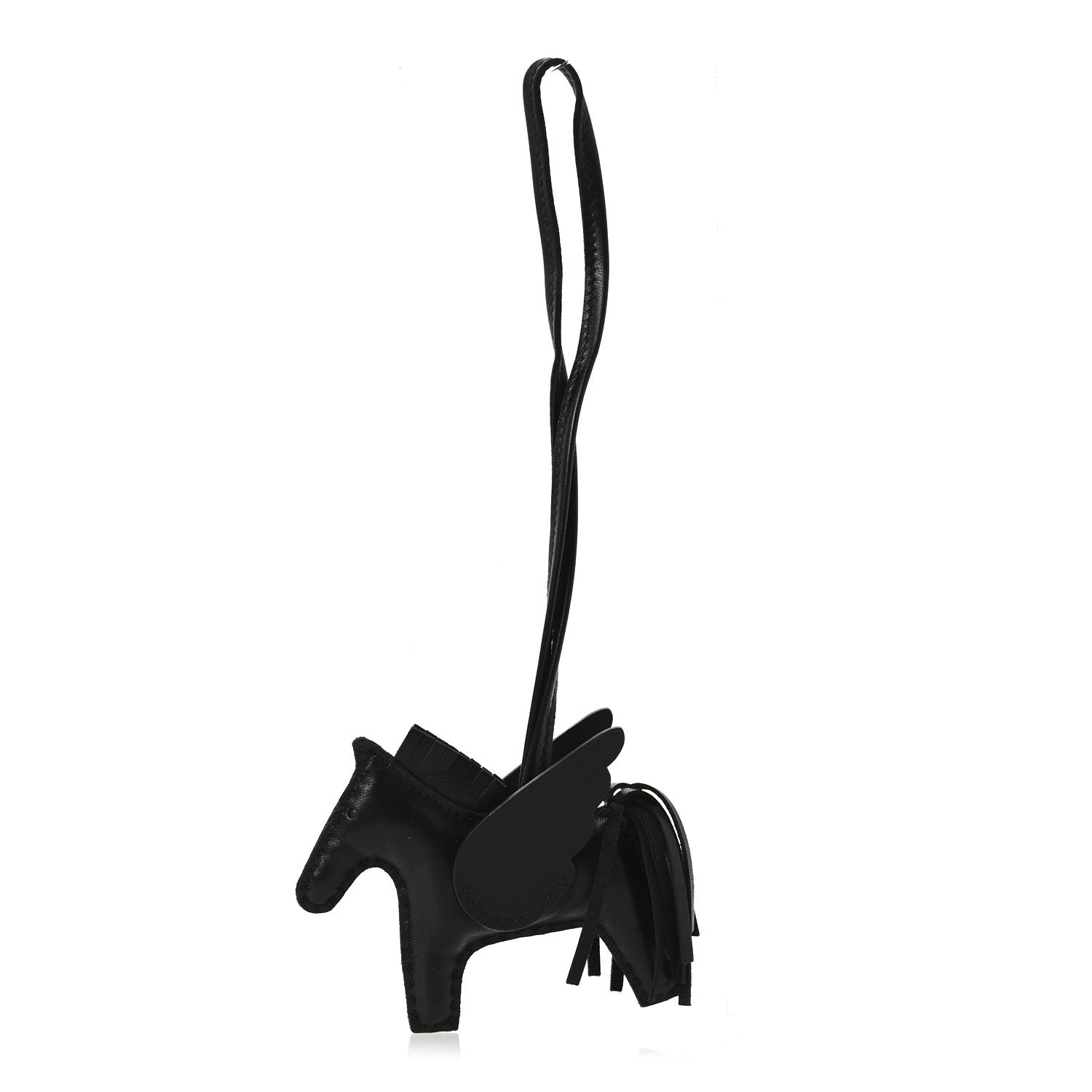 Hermes Milo Lambskin Grigri Rodeo Pegase Horse Bag Charm PM So Black 1 of 5