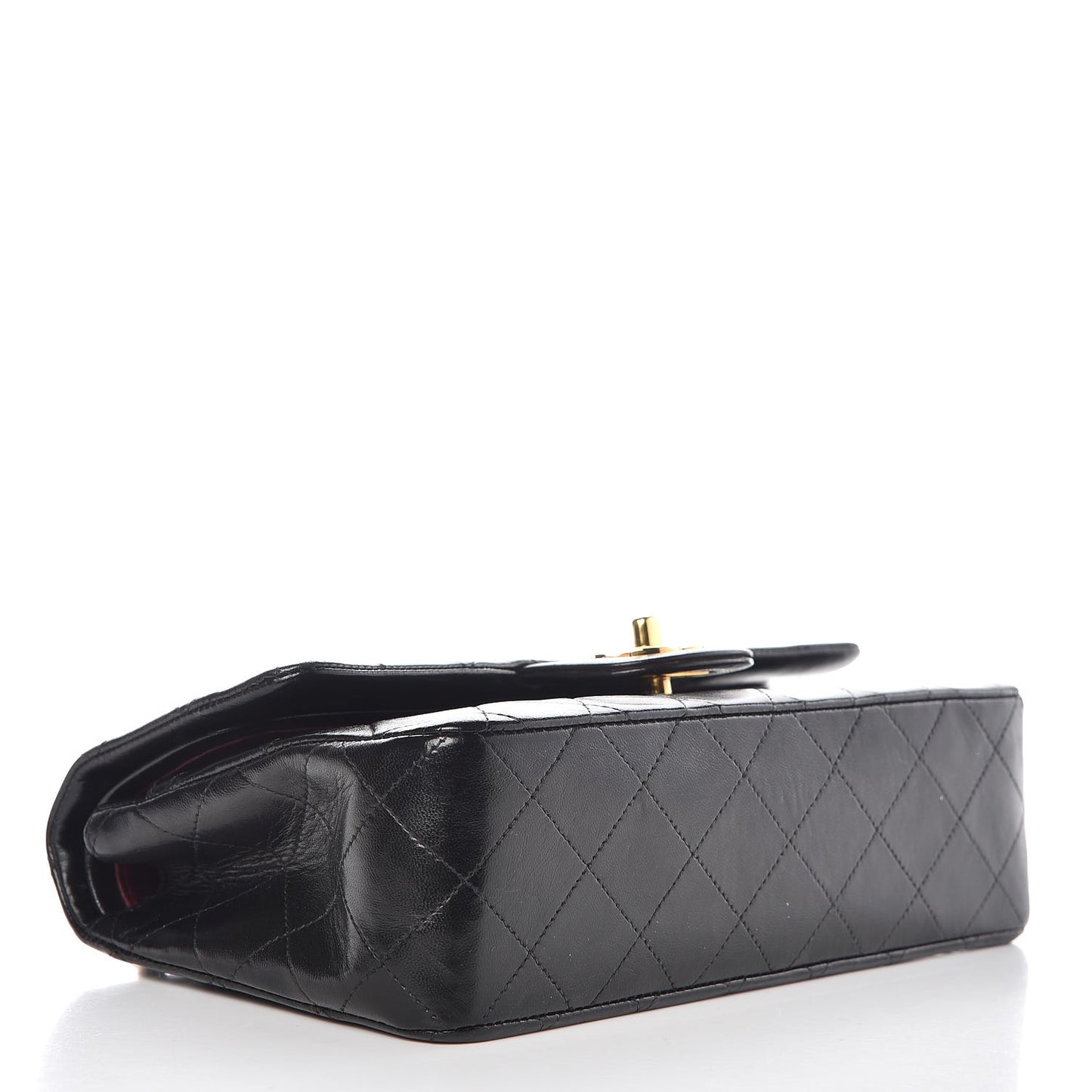 Lambskin Quilted Small Double Flap Black