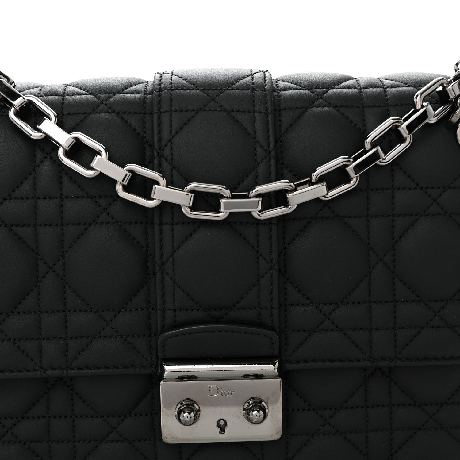 Christian Dior Ultra Matte Calfskin Cannage Medium Miss Dior Flap Black 7 of 9