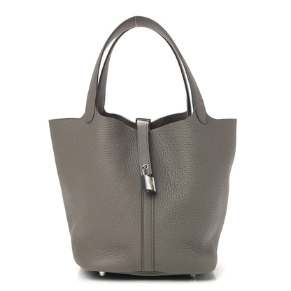 Hermes Taurillon Clemence Picotin Lock 22 MM Etain 1 of 4