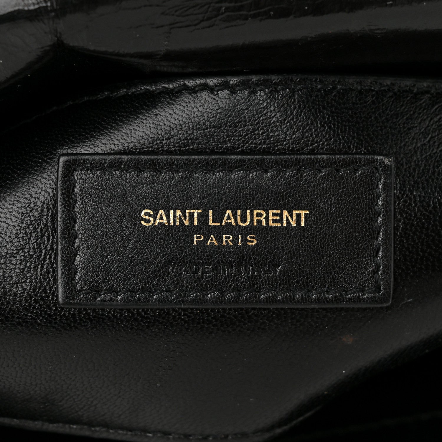 Saint Laurent Cracked Shiny Calfskin Matelasse Chevron Monogram Medium College Bag Black 6 of 10
