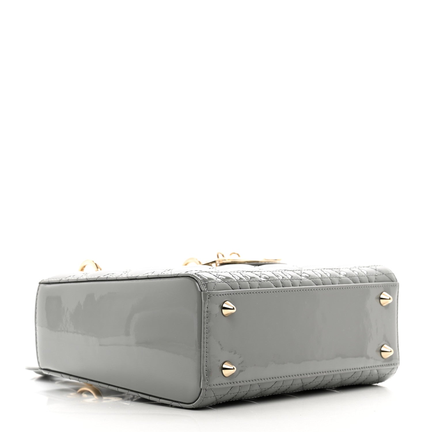 Christian Dior Patent Cannage Small Lady Dior Grey 4 of 9